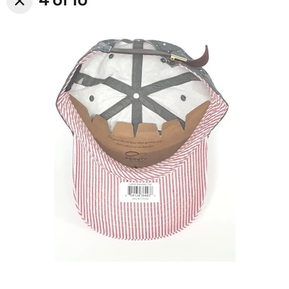 INFINITY HER Ladies Seersucker style, adjustable baseball cap OSFM - Picture 10 of 13